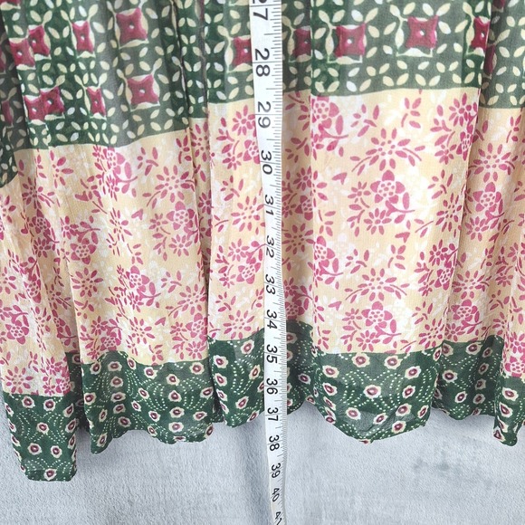 Anthropologie Dress Large Rhiannon Floral Mini Prairie Boho Peasant Smocked - Picture 5 of 11
